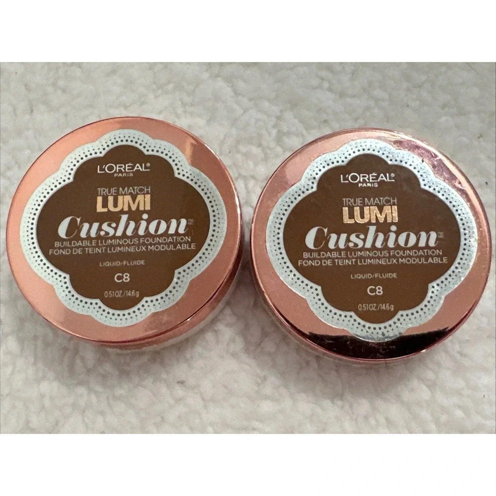L'Oreal True Match Lumi Cushion Foundation C6 C8 Cocoa 2 Pack New Sealed